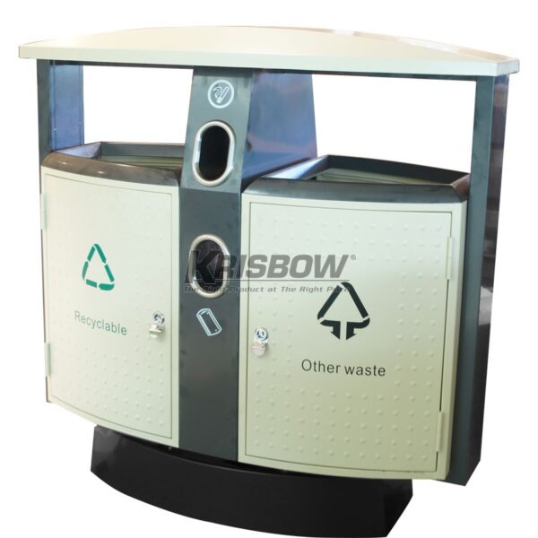 Tempat Sampah Dust Bin 2 Compartment Outdoor Recycle Krisbow-29645