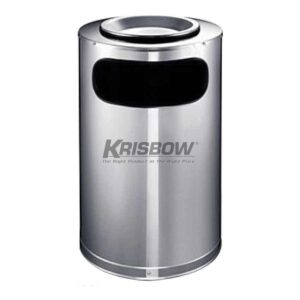 Tempat Sampah Dust Bin Round S/Steel Ashtray 38X72CM Krisbow-0