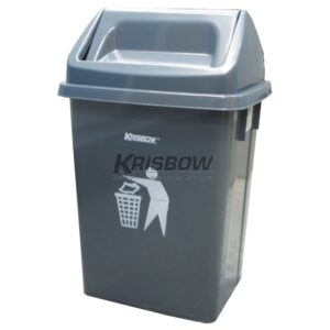 Tempat Sampah Dust Bin Grey 10L And Push Cover Krisbow-0