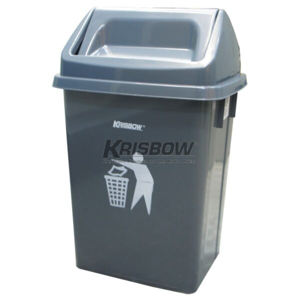 Tempat Sampah Dust Bin Grey 10L And Push Cover Krisbow-29654