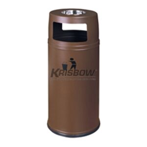 Tempat Sampah Dust Bin Round 38X94.5CM Ashtray Brown Krisbow-0