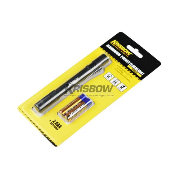 Senter Led Flaslight 40LM, 2XAAA Pocket ALU Krisbow-29782