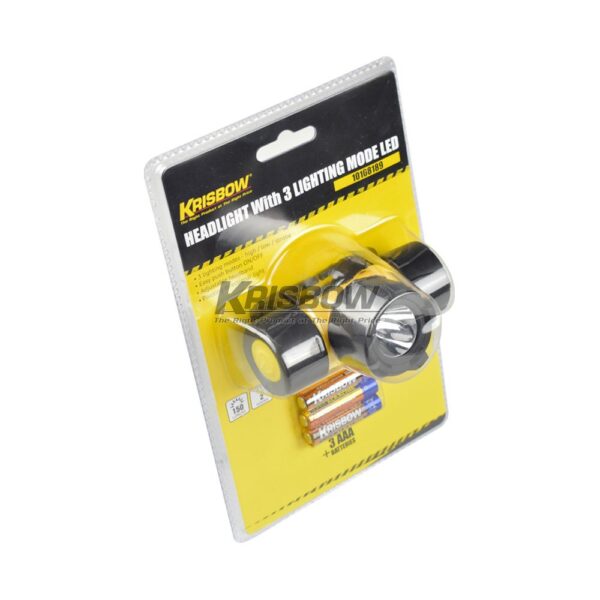 Senter Led Headlight 150LM,3XAAA & 3 Light Mode Krisbow-29791