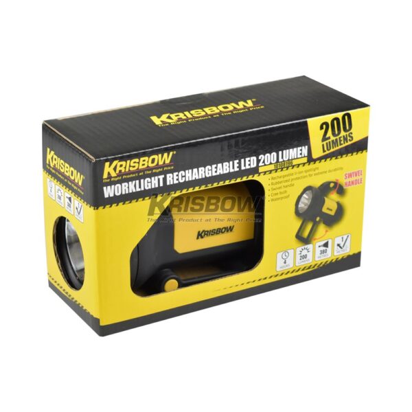 Senter Led Flashlight 200 LM Rechargeable Krisbow-29800