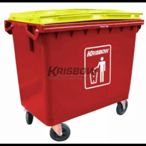 Tempat Sampah Dustbin 660L Red With Yellow Lid Krisbow-0