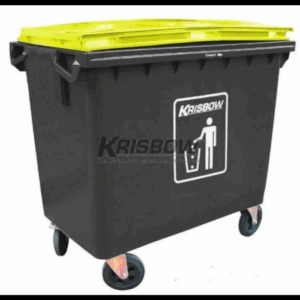 Tempat Sampah Dustbin 660L Grey With Yellow Lid Krisbow-0