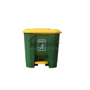 Tempat Sampah Dust Bin Green 30L Pedal And Yelow Cover Krisbow-29671