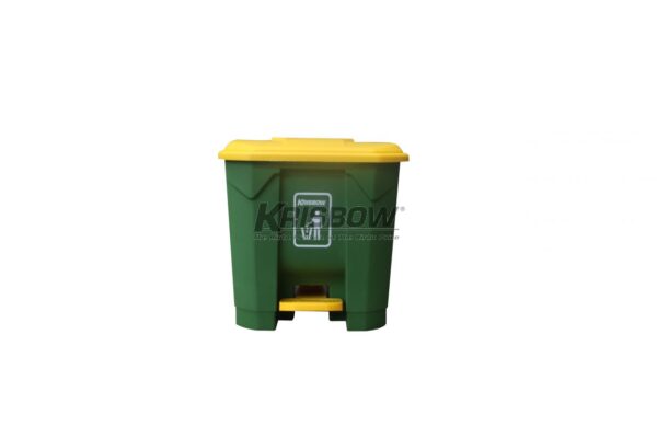 Tempat Sampah Dust Bin Green 30L Pedal And Yelow Cover Krisbow-29671