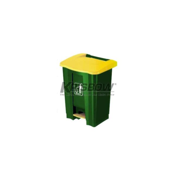 Tempat Sampah Dust Bin Green 30L Pedal And Yelow Cover Krisbow-29672