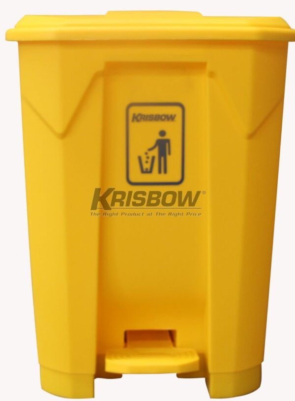 Tempat Sampah Dust Bin Yelow 45L Pedal And Yelow Cover Krisbow-0