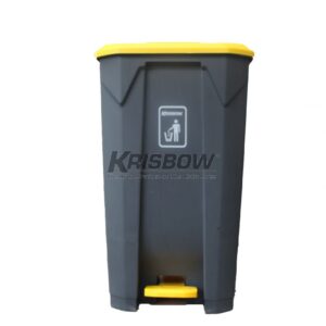 Tempat Sampah Dust Bin Grey 87L Pedal And Yelow Cover Krisbow-29679