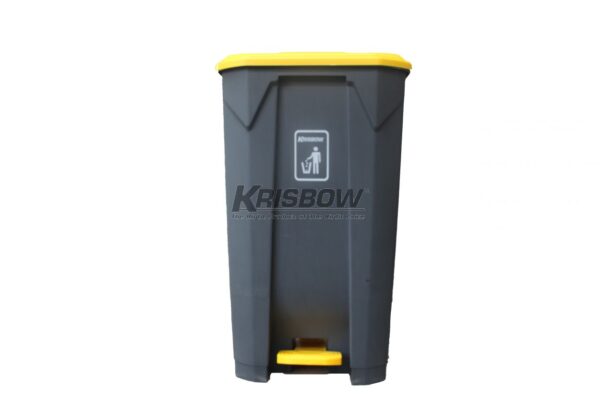 Tempat Sampah Dust Bin Grey 87L Pedal And Yelow Cover Krisbow-29679