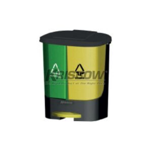 Tempat Sampah Dust Bin Compartment 20L Green And Yelow Krisbow-0