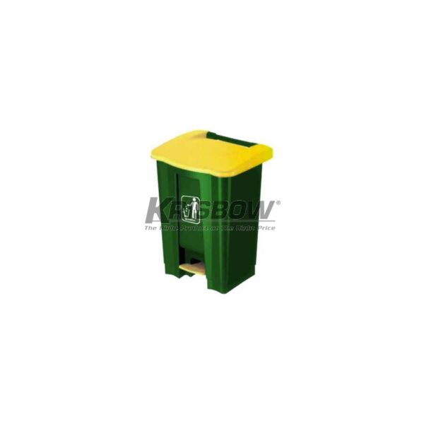 Tempat Sampah Dust Bin Green 87L Pedal And Yelow Cover Krisbow-29682
