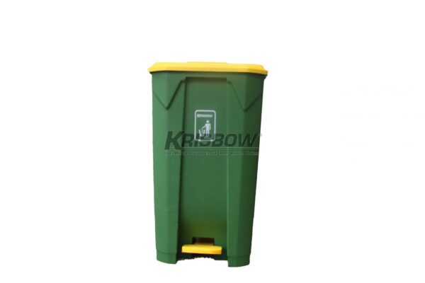 Tempat Sampah Dust Bin Green 87L Pedal And Yelow Cover Krisbow-0