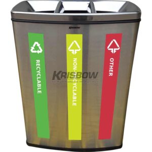Tempat Sampah Dust Bin 3 Compartment 30 L Open Top Krisbow-0