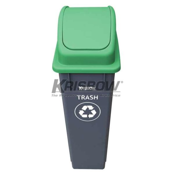 Tempat Sampah Dustbin 90L Grey With Swing Lid Krisbow-0