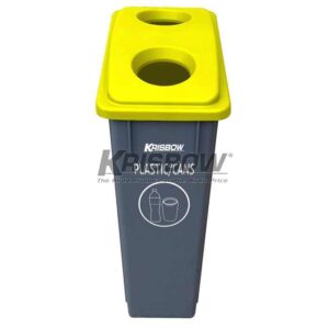 Tempat Sampah Dustbin 90L Grey W/Bottle Recycling Lid Krisbow-0