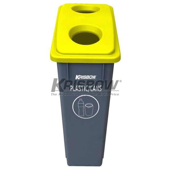 Tempat Sampah Dustbin 90L Grey W/Bottle Recycling Lid Krisbow-0