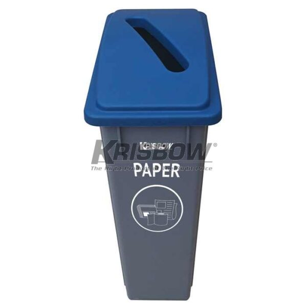 Tempat Sampah Dustbin 90L Grey W/Paper Recycling Lid Krisbow-29692