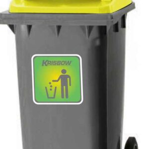 Tempat Sampah Dustbin Grey 240L Push Cover Yellow Lid Krisbow-0