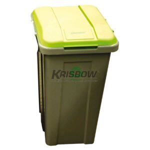 Tempat Sampah Dust Bin Grey 50L & Green Cover Krisbow-0
