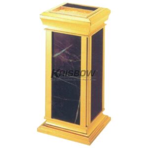 Tempat Sampah Dust Bin Gold Marble With Ashtray Krisbow-0