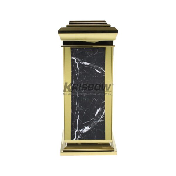 Tempat Sampah Dust Bin Gold Marble With Ashtray Krisbow-29619