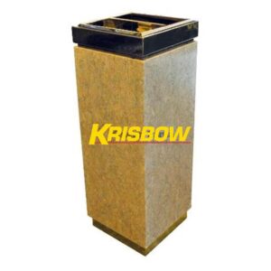 Tempat Sampah DustBin SQ White Iron Paint W/Ashtray Krisbow-0