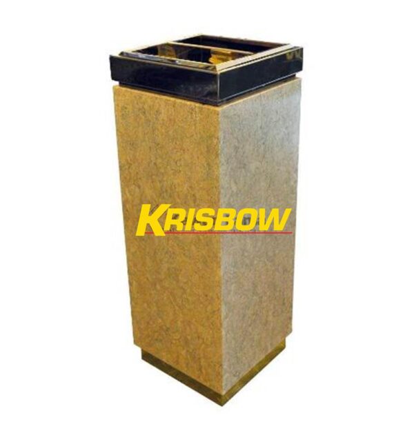 Tempat Sampah DustBin SQ White Iron Paint W/Ashtray Krisbow-29623
