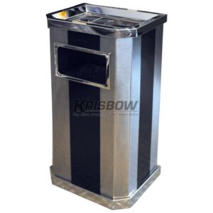 Tempat Sampah Dust Bin Stainless Steel With Ashtray Krisbow-0