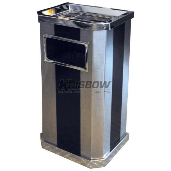 Tempat Sampah Dust Bin Stainless Steel With Ashtray Krisbow-29614