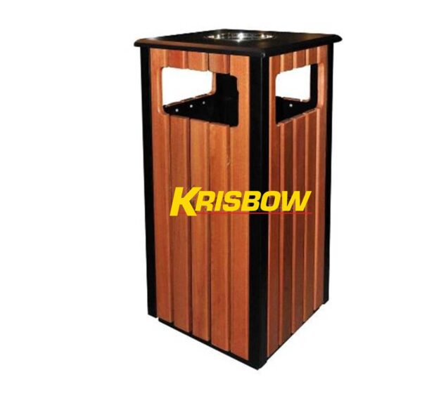 Tempat Sampah Dust Bin Artifcial Wood 35x35x81CM Krisbow-29641