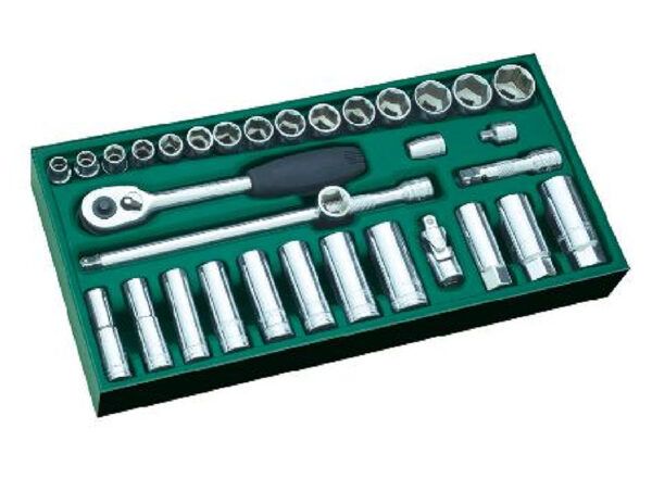 Metric Socket Tray Set 33Pcs 3/8" Drive 6 Point Sata 09902-30532