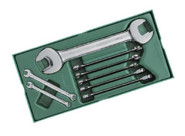 Metric Open End and Combination Wrench Tray Set 10Pcs Sata 09904-30536