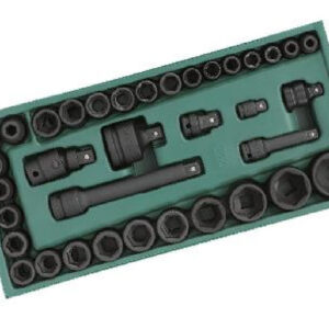Metric Impact Socket Tray Set 36Pcs 3/8" and 1/2" Drive 6 Point Sata 09914-0