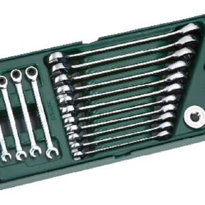 Metric Double Ratcheting Combination Wrench Tray Set 19Pcs Sata 09925-0