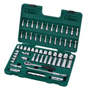 Metric Socket Set 58Pcs 3/8 Inch Drive 6 Point Sata 09004-0
