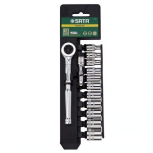 Metric Socket Set 13Pcs 1/4" Drive Sata 09521-0