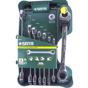 Kunci Ring Pas Set 8 Pcs Combination Double Ratcheting Sata 08007A-0
