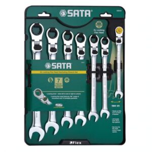 Kunci Ring Pas Set 7Pcs XL Locking Flex Head Combination Racheting Sata 09043-0