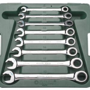 Kunci Ring Pas Set 8 Pcs Combination Double Ratcheting Sata 09079-0