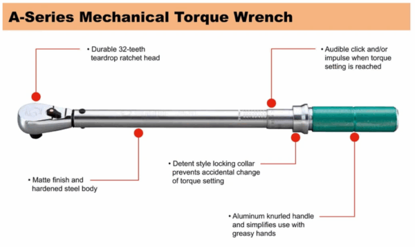 Mechanical Torque Wrench 1/2" Drive A-Series 68 - 340 Nm Sata 96313-31167