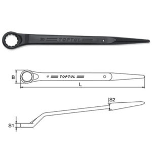 Kunci Ring Single Ring Wrench 45Deg Offset 60mm TopTul AAAS6060-0