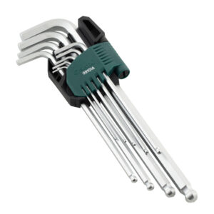 Kunci L Hex Key Set 9Pcs Extra Long Ball Point Metric Sata 09101A-0