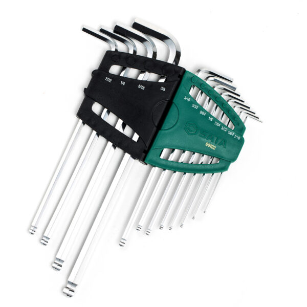 Kunci L Hex Key Set 12Pcs Extra Long Ball Point S.A.E. Sata 09102-31663