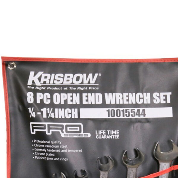 Kunci Pas Open End Wrench Set 1/4 - 1.1/4 inch 8pcs Krisbow 10015544-39806