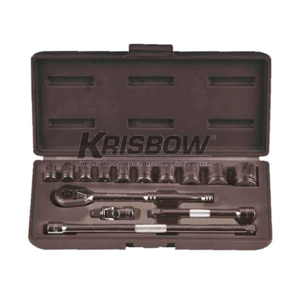 Kunci Sock Sockets Set 3/8” Drive 1/4 - 7/8 inch 14pcs Krisbow 10222104-0
