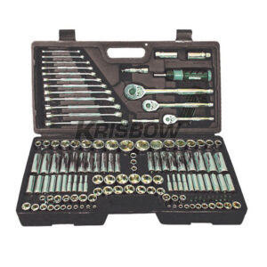 Kunci Sock Sockets Set 1/4”+3/8”+1/2” Drive, mm + inch 147pcs Krisbow 10222107-0