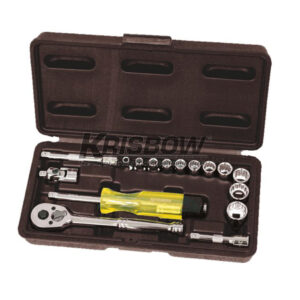 Kunci Sock Sockets Set 1/4” Drive 4 - 14mm 18pcs Krisbow 10222109-0